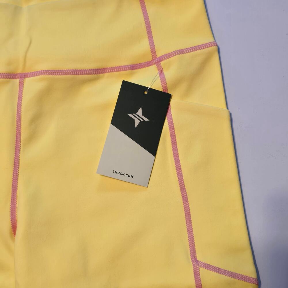 Tuckernuck Tnuck Sport Bike Shorts Womens Size Large Yellow Athletic NWT - Picture 5 of 11